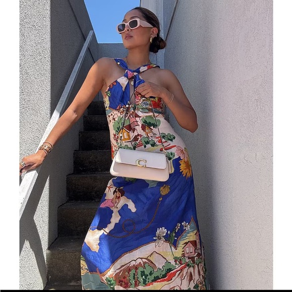 Antonio Melani
Bronwyn Linen Blend Ocean Print Cutout Halter A-Line Maxi Dress - Picture 5 of 6